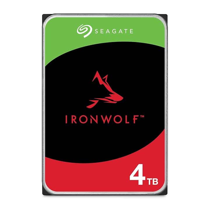 Seagate IronWolf 4TB, Unità disco interna, per NAS RAID, NAS, 3.5", SATA 6 GB/s, 7200 RPM, FFP, Data Rescue Service (ST4000VNZ06)