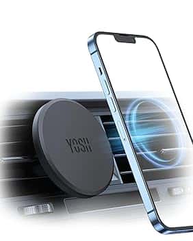 YOSH Porta Cellulare Auto Magnetico per MagSafe, [1s Installazione & Protezione in Gomma Completa], Ultra Stabile con Magneti N55, Supporto per iPhone Serie 17/16/15/14/13/12, Senza Piastra Metallica