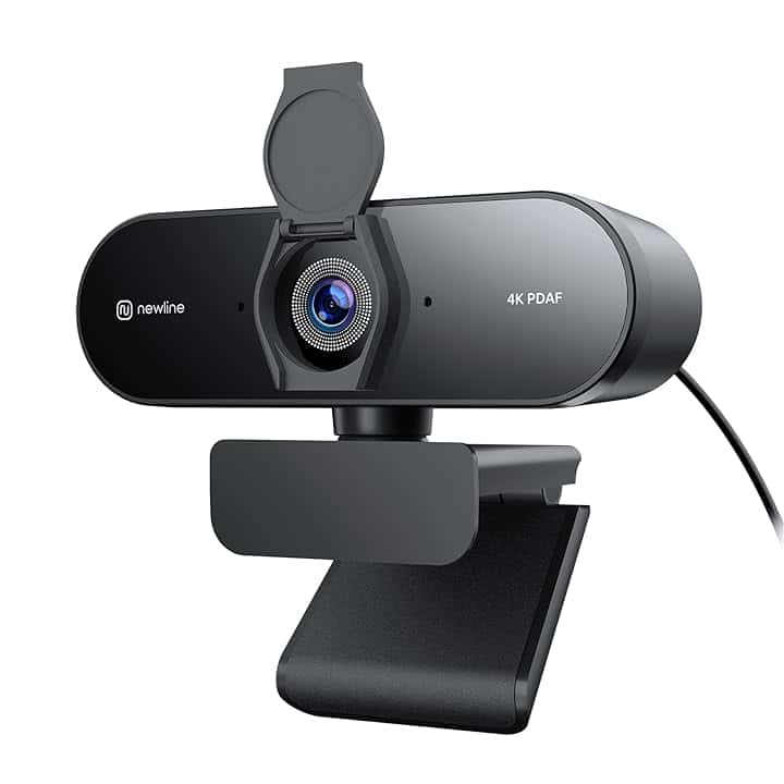 Webcam PC 4K con 2 Microfoni, Full HD 1080P@60FPS, Autofocus PDAF+CDAF, 12 MP, Suono Stereo Chiaro, Correzione Automatica della Luce, USB Plug & Play, Telecamera PC per Windows MacOS ClimatePartner certified