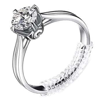 Anpro Anpro 15 Pack Ring Size Adjuster - con 3 misure Clear Ring Sizer Adjuster per anelli allentati, set di stringitori in silicone a spirale, protezioni invisibili per anelli