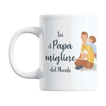 Gesar Tazza Festa del Papà - Idee Regalo - Migliore papà del Mondo - Idea Regalo Festa del papà - Miglior Padre del Mondo - Tazza da colazione 350 mL