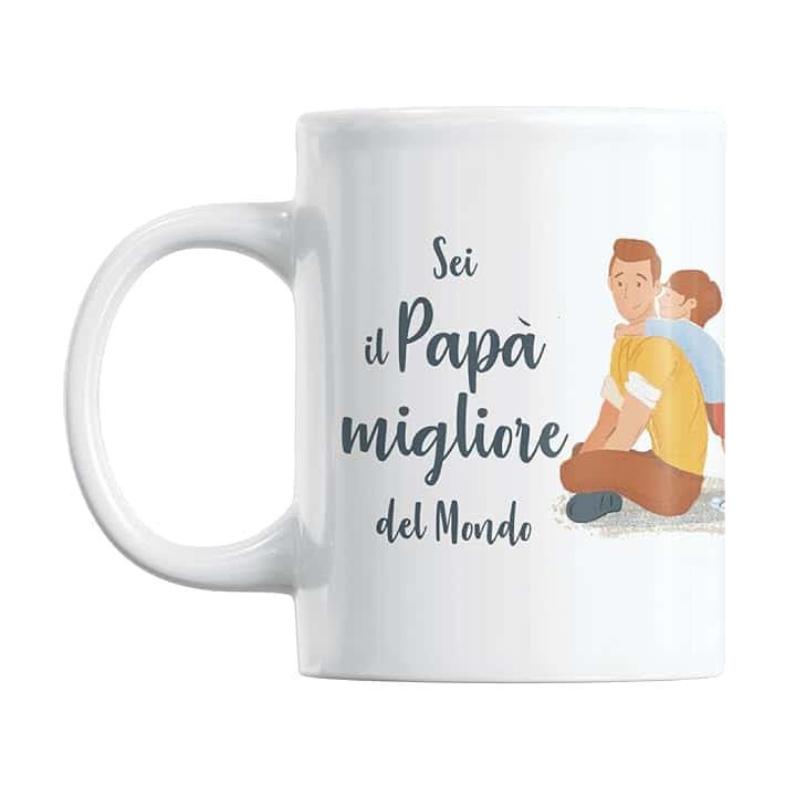 Gesar Tazza Festa del Papà - Idee Regalo - Migliore papà del Mondo - Idea Regalo Festa del papà - Miglior Padre del Mondo - Tazza da colazione 350 mL