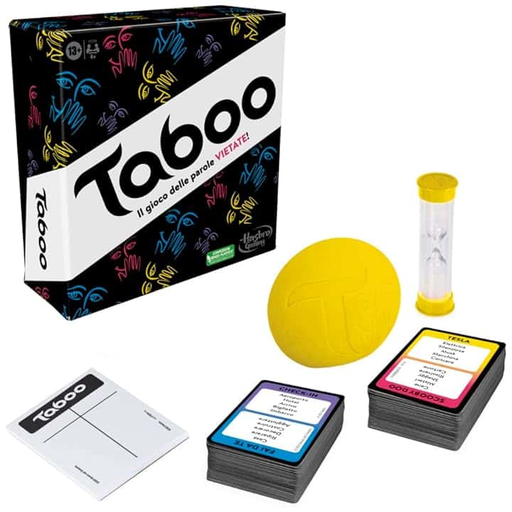 Hasbro Taboo classico, gioco di società con parole da indovinare per adulti e adolescenti, gioco da tavolo per 4 o più giocatori dai 13 anni in su