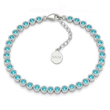 SAGA GIOIELLI Bracciale Tennis Unisex in Acciaio Inossidabile, Lunghezza 16,5+3 cm, Zirconi da 4 mm, Regolabile – Elegante e Resistente, Idea Regalo Uomo Donna