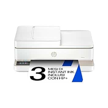HP Envy 6520e 714N9B, Stampante Multifunzione a Getto d'Inchiostro A4 a Colori, Stampa Fronte e Retro Automatica, Fino a 10 ppm, Wi-Fi, ADF, Fax, 3 Mesi di Inchiostro Instant Ink Inclusi, Portobello