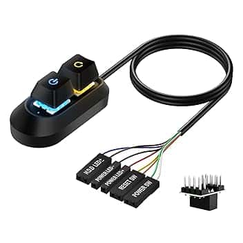 SinLoon Pulsante di alimentazione esterno per computer desktop, interruttore di alimentazione per PC, pulsante di accensione multifunzionale per un facile avvio e ripristino - 2M