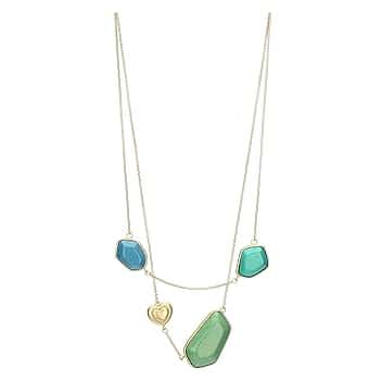 THUN THUN - Collana con pietre e cuore - ceramica, metallo - Collezione Dedicato a te - 90 + 5 cm