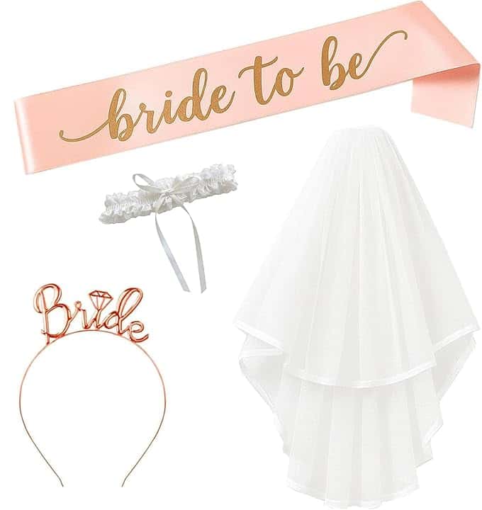 Gadget per Addio al Nubilato, Bride to Be Decorazione Fascia e Velo da Sposa Accessori per Addio al Nubilato Sposa