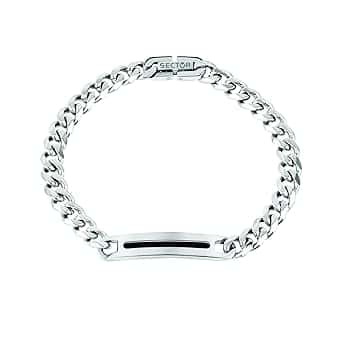 Sector No Limits Bracciale Uomo Collezione BASIC, Lunghezza 22 cm, Acciaio e Smaltato, SZS40, Pelle, Senza Pietre preziose, 22 cm