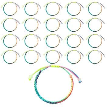 OPIURVY 20 pezzi braccialetti intrecciati fatti a mano colorati, braccialetti dell'amicizia colorati, set di boho regolabili, regalo per ragazzi, ragazze e bambini(B)