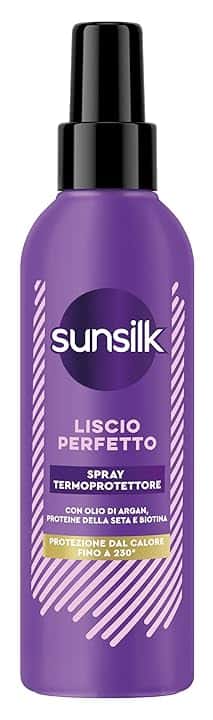 Sunsilk Spray Termoprotettore Capelli, Linea Liscio Perfetto, Senza Risciacquo, Anticrespo Capelli, Protegge dal Calore, Texture Ultra-leggera, con Olio di Argan, Proteine della Seta e Biotina, 200ml
