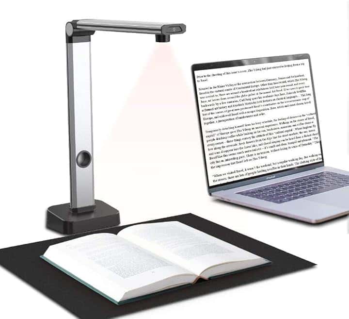 JOYUSING Scanner per Documenti Portatile HD da 14 MP, Scanner per libri, acquisizione formato A3, OCR multilingue intelligente, Converti in PDF/Word/Txt/Excel su Windows e PDF su Mac