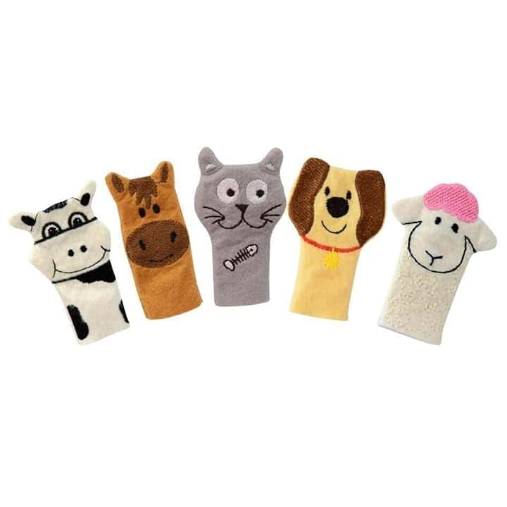 Fattoria - Set di bambole da dito, 5 pezzi, a partire dai 6 mesi, in feltro colorato per neonati e bambini