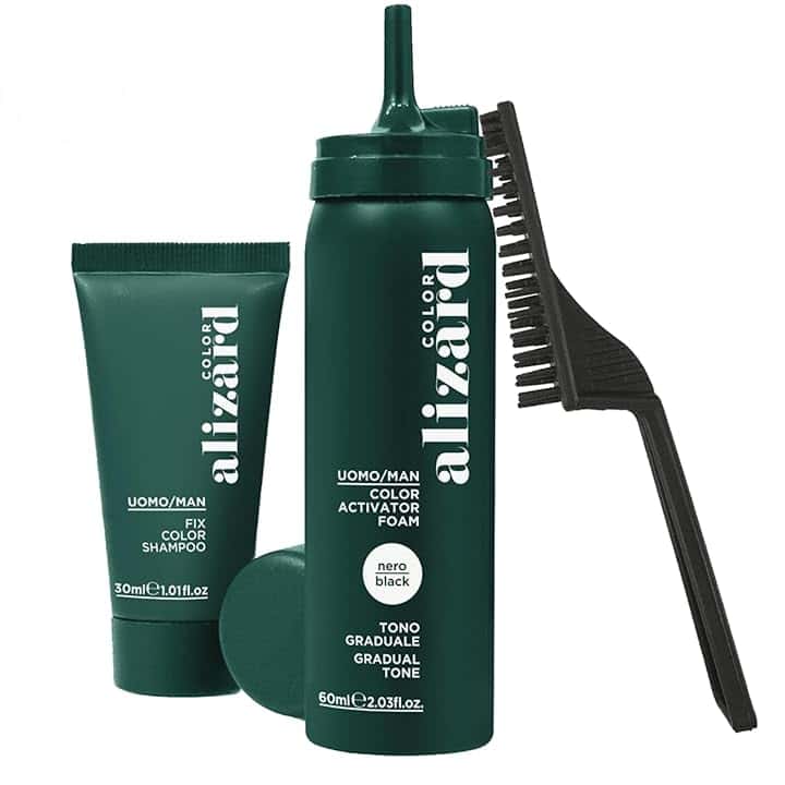 Vivipharma Alizard Color Schiuma Colorante graduale Nero, 60ml