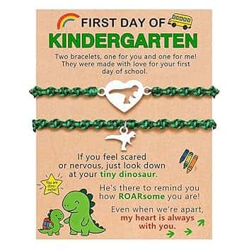 XFSRG 2 Pezzi Bracciale Giovani Dinosauro Braccialetti Ragazzo Acciaio Inossidabile Bracciali Amicizia Cavo Intrecciato Gioielli per Giovani Ragazzi Ragazze (Verde)