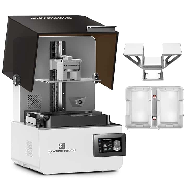 Anycubic Photon P1 (con Piattaforma d Stampa a Doppio Colore/Materiale) Stampante 3D in Resina 14K, Serbatoio Della Resina Riscaldato e Vite a Ricircolo di Sfere, Volume di Stampa 6,5 L