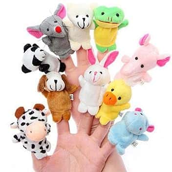 10Pcs Pupazzi delle Dita Animali Cane Coniglio Panda Pupazzetti Dita Set Giocattoli Animaletti Peluche Piccoli,Regalo Giocattoli Fantasia per Bambini