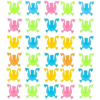 Confezione da 30 rane che saltano, giocattoli a forma di rana che saltano, giocattoli da spingere con le dita che rimbalzano, sacchetti regalo per Pasqua (colori casuali)