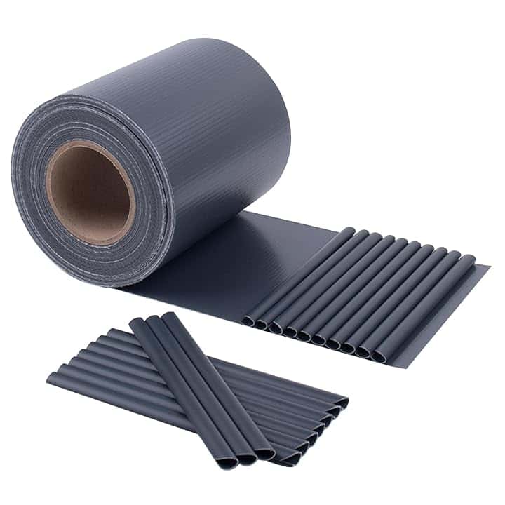 HENG FENG Strisce Frangivista PVC,per Recinzione a Doppio Picchetto 35m x 19cm,450g/m²,Anti-UV,Impermeabile,Antistrappo,Incluse 20 Clip–Protezione Privacy per Giardino e Balcone (Antracite)