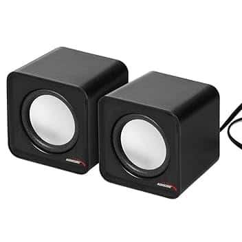 Audiocore Altoparlanti Computer PC USB 2.0 Potenza 2x3W jack da 3,5 mm Mini ROSSO e NERO (Nero)