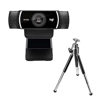 Logitech C922 Pro Stream Webcam, Streaming Veloce HD 1080p/30fps O 720p/60fps, Correzione Luce, Autofocus, Audio ?Stereo, Per YouTube, Twitch, XSplit, ?PC/Mac/Laptop/Macbook/Tablet, Nero