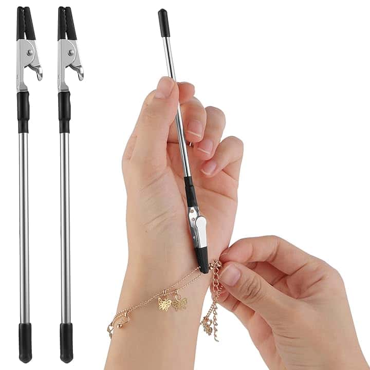 Lusofie 2 Pezzi Bracciale Assistente Gioielli Assistente Orologio Bracciale Collana Gancio Fissaggio Clip Gioielli Indossare Strumento Di Aiuto Bracciale Fibbia