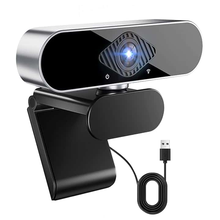 Webcam PC con microfono usb,web cam Full HD 1080p Fotocamera Laptop Desktop Computer 360° regolabile Plug & Play Videocamera Telecamera PC per Zoom YouTube Gaming Twitch Mac