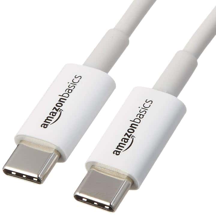 Amazon Basics Cavo di ricarica rapida da USB-C a USB-C, velocità 480 Mbps, certificato USB-IF, per ricarica rapida Apple iPhone 16/15, iPad, MacBook, Samsung Galaxy, tablet, laptop, 1.8 m, bianco