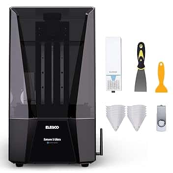 ELEGOO Saturn 3 Ultra – Stampante 3D MSLA 12K con display LCD monocromatico da 10 pollici, pellicola di rilascio ACF, sorgente luminosa COB, trasmissione Wi-Fi, dimensioni 218,88 x 122,88 x 260 mm