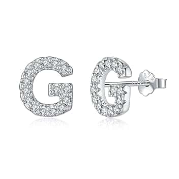 TIZU Orecchini con Lettere in Argento 925 Alberino Orecchini Anallergici per Donna Bambina Ragazza Orecchini Piccoli Iniziali con Zirconi Cubici Idee Regalo per Lei