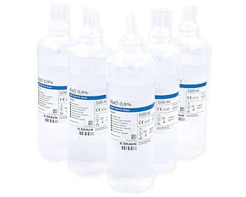 5 flaconi soluzione fisiologica NaCl 0,9% 500 ml sodiocloruro sodio cloruro
