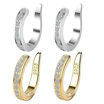 GXGM 2 Paia Orecchini a clip per orecchie in S925, correttori per orecchie, orecchino correttore orecchie a sventola