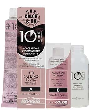A ALAMA Professional Sos Color&Go set colorazione professionale permanente in 10 minuti - 3.0 Castano scuro