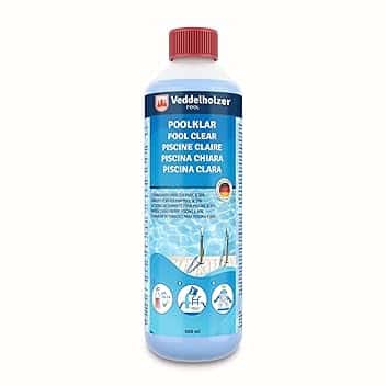 Veddelholzer 0,5 litri Pool Clear. Cristallino per piscina, idromassaggio e piscina per bambini. contro l'intorbidimento dell'acqua. Adatto a tutti i tipi di filtro e sistemi.