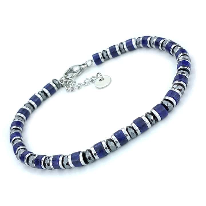 SAGA GIOIELLI Bracciale Uomo Rondelle Colorate Acciaio