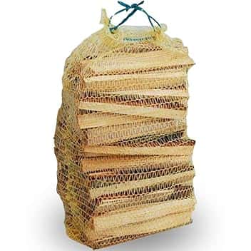 4 sacchi x 3 kg Legnetti accendifuoco camino stufa barbecue in sacco rete