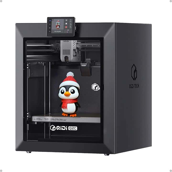 QIDI Q2C Stampanti 3D, Stampante FDM Chiusa, Massima 600 mm/s, Auto-calibrazione & Auto-livellamento, Componenti Personalizzati, Stampante 3D Compatta, Volume di Costruzione 270x270x256mm