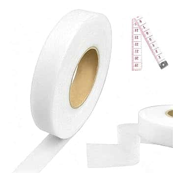 Termoadesivo 64 metri - Nastro Adesivo Termofusibile 20 mm di Larghezza - Orlo Senza Cuciture per Pantaloni, Tende e Tessuti - Facile da Usare - Banda di Fissaggio Termoadesiva