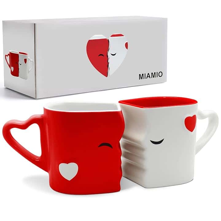MIAMIO – Set di tazze da caffè in ceramica baci (rosso)
