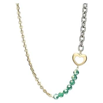 THUN THUN - Collana cuore e perline - metallo, vetro, resina - Collezione Dedicato a te - 40 + 5 cm