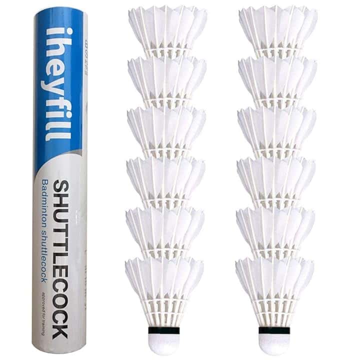 12 Pezzi Volani da Badminton, Piuma d'Oca Volani per Badminton Volano Shuttlecocks,palline da badminton con Grande Elasticità e Durata Badminton Palle