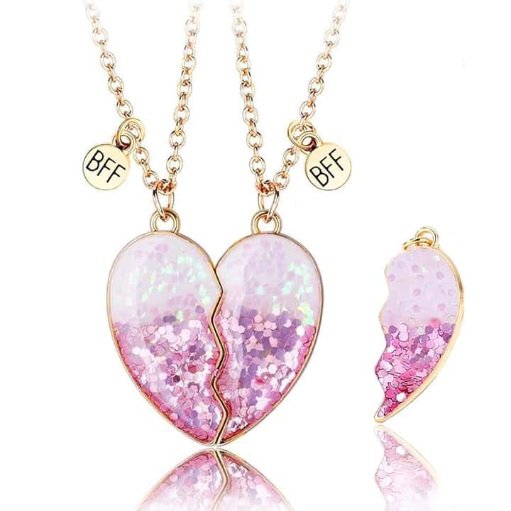 AFCJLTO Collana BFF Cuori Spezzati dell'Amicizia - Gioielli Regalo per Bambine e Ragazze