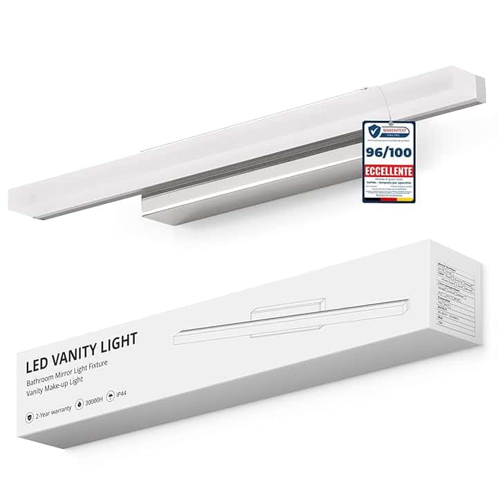 Yafido Luce per Specchio Bagno 40CM LED Applique Lampada Bianco Naturale 4000K, 9W Cromo Luci IP44 Moderno Lampade sopra Mobile Lavandino 230V Bathroom Light over Mirror