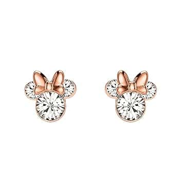 Disney Minnie Mouse Orecchini a perno in cristallo placcato argento (più colori disponibili)