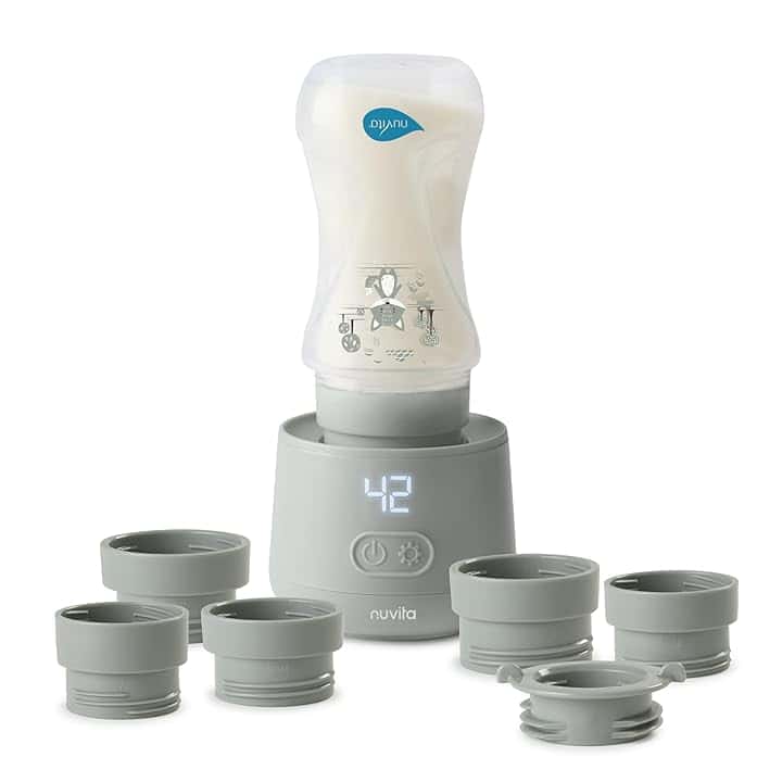 Nuvita Scaldabiberon Portatile Universale Nuvita 1162 Warm’n’Go con USB - Riscaldamento Rapido, 4 Impostazioni di Temperatura, Facile da trasportare con Chiusura Ermetica, Scalda fino a 8 Biberon