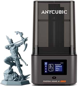 ANYCUBIC Photon Mono 4 Ultra Stampante 3D Resin, 7" 10K Schermo con Sorgente Luminosa COB, Velocità di Stampa Massima Fino a 120 mm/h, Touchscreen HD con 8 Lingue, Dimensioni 6,04" x 3,42" x 6,49"