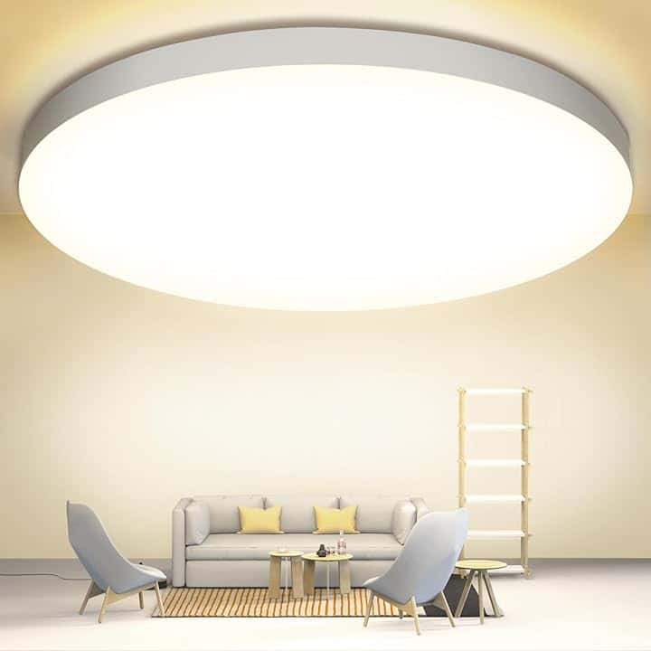 OUILA Plafoniera LED Soffitto 24W, Lampada da Soffitto 4000K 2000LM Plafoniera Bagno IP44 Impermeabile Rotonda Ø28CM Lampadario LED Moderna Luce Soffitto per Cameretta, Cucina, Soggiorno