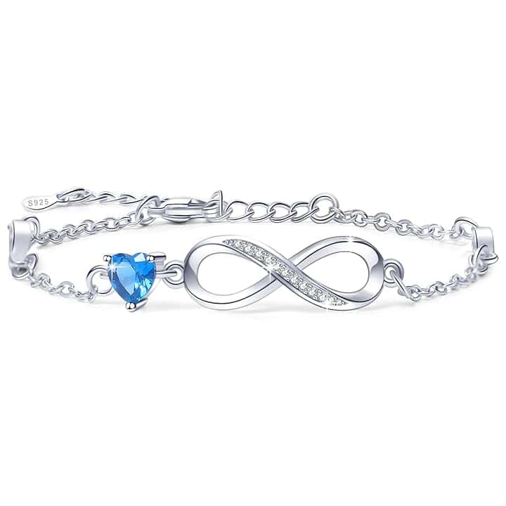 Tusuzik Regalo San Valentino per Lei, Bracciale Argento 925 per Lei, Braccialetti Argento Infinito Gioielli Regali per Moglie, Fidanzata o Mamma