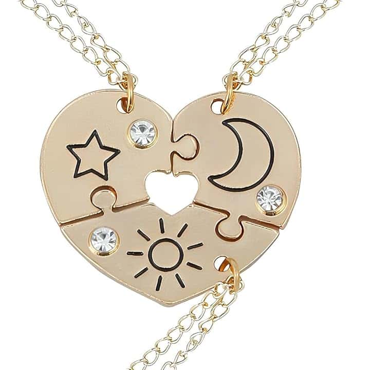 JEYORZY Set di 3 Pezzi Collana Dell'amicizia BFF con Ciondolo, Collana del Migliore Amico per Ragazzi e Ragazze - Regalo di Compleanno