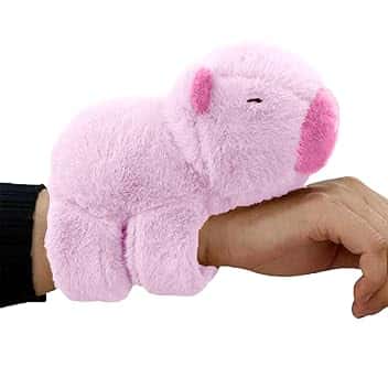 MUYAPAY MUYAPAY Capybara Slap Braccialetti per Bambini, Peluche di Capibara Bracciali Huggers, per Natale, Feste di Compleanno (Rosa)